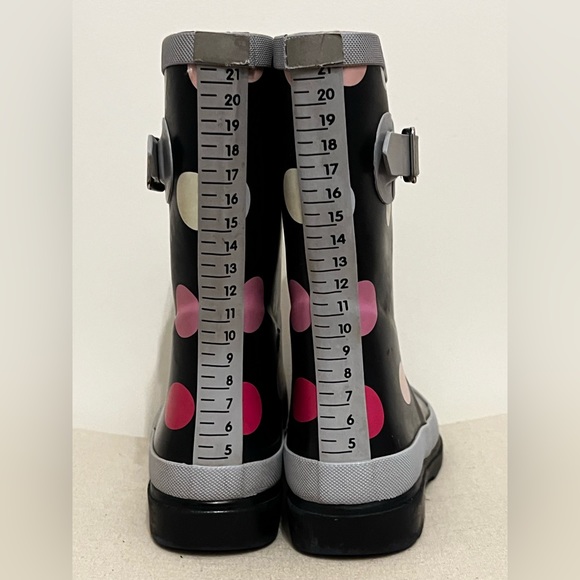 Joules Girl's Waterproof Reflective Welly Polka Dot Print Rain Boots Size 1 - Picture 5 of 12